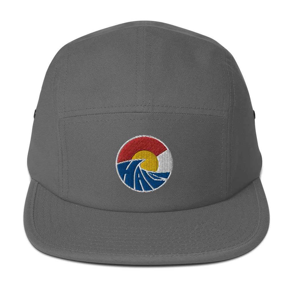 five panel cap grey front