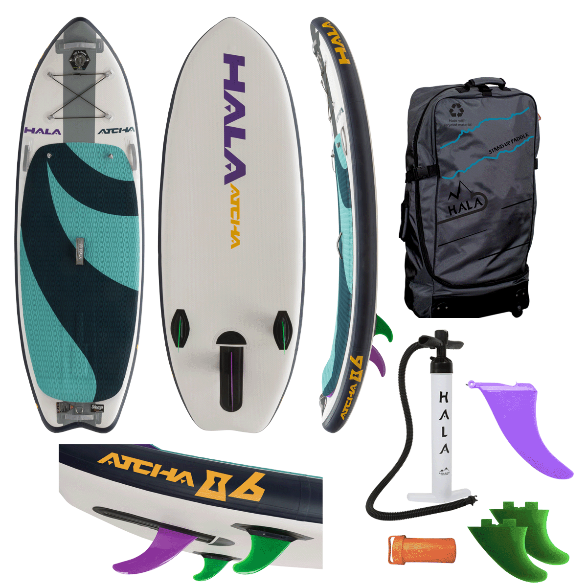 Hala Atcha 86 Compact Whitewater ISUP With StompBox Retractable Fin hala-atcha-86-compact-whitewater-isup-with-stompbox-retractable-fin