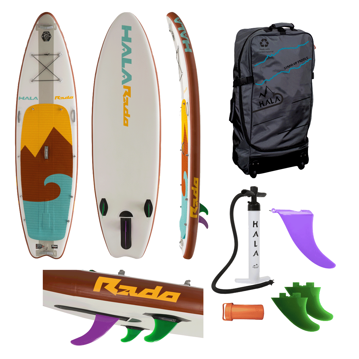 Hala Rado Inflatable SUP Kit StompBox Retractable Fin Whitewater SUP hala-rado-inflatable-sup-kit-stompbox-retractable-fin-whitewater-sup