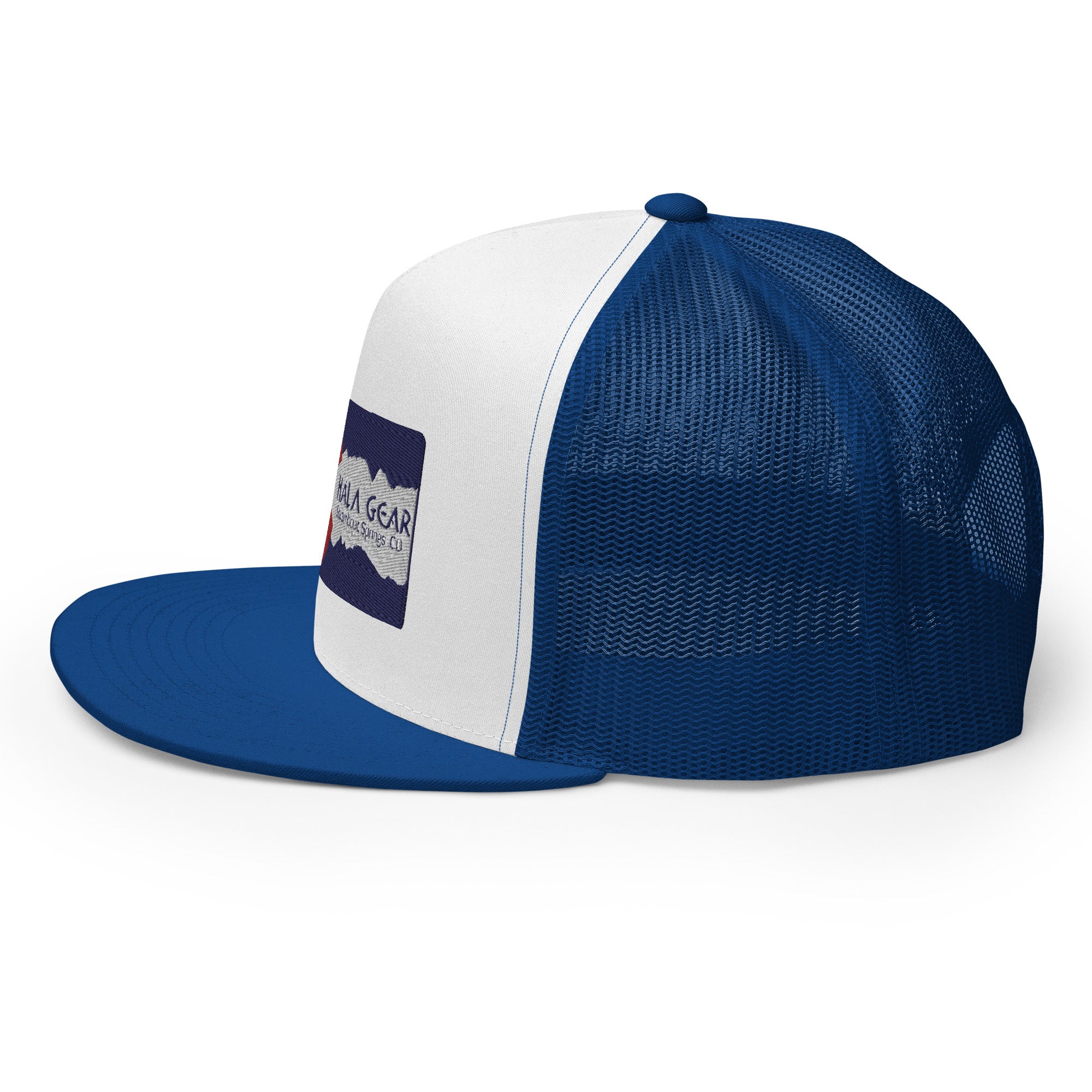 royal blue colorado flag trucker hat left